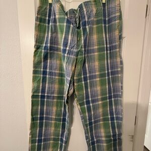 Goodfellow & Co Plaid Chinos in Green, Blue, and Yellow
